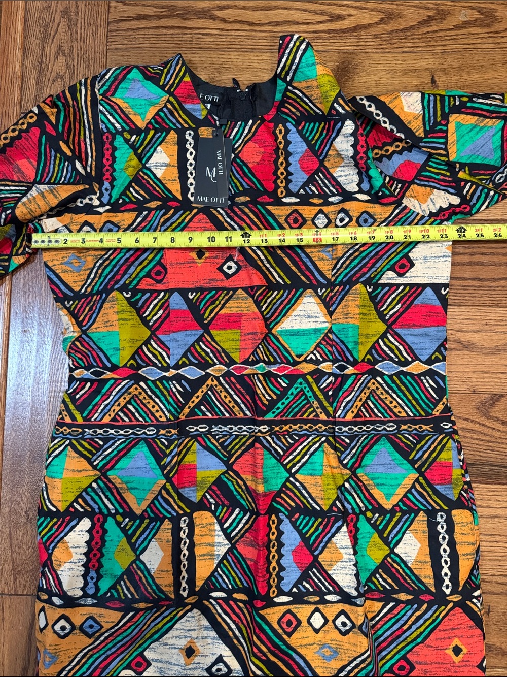 MAE OTTI-AFRICAN PRINT puffed long sleeve DRESS - Picture 7 of 16